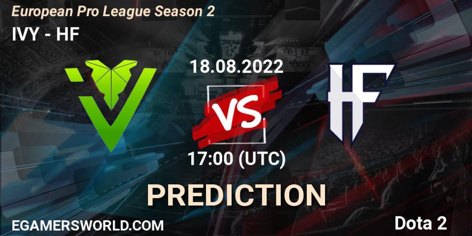 Pronóstico IVY - HF. 18.08.2022 at 16:59, Dota 2, European Pro League Season 2