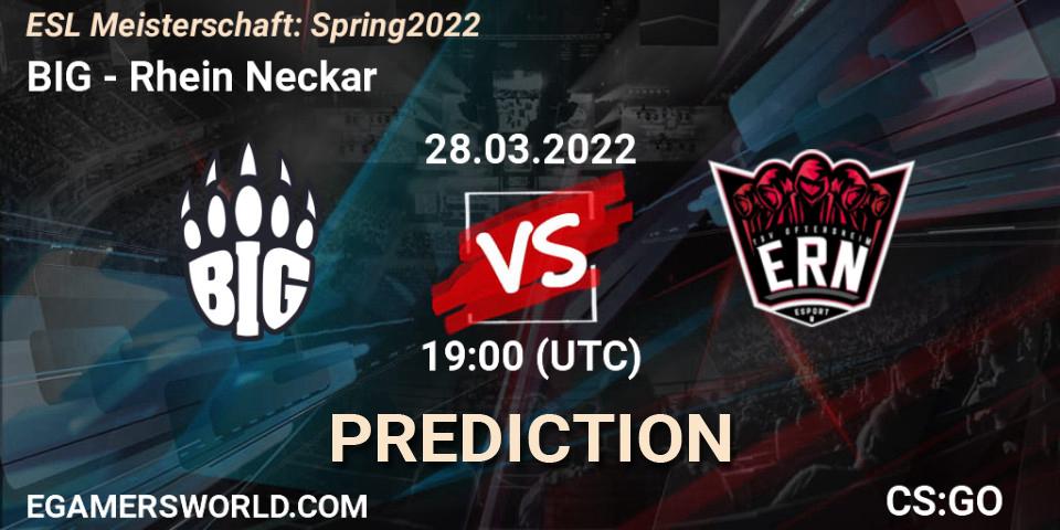Pronóstico BIG Academy - Rhein Neckar. 28.03.2022 at 18:00, Counter-Strike (CS2), ESL Meisterschaft: Spring 2022