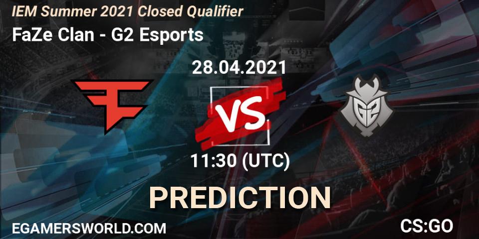 Pronóstico FaZe Clan - G2 Esports. 28.04.2021 at 11:30, Counter-Strike (CS2), IEM Summer 2021 Closed Qualifier