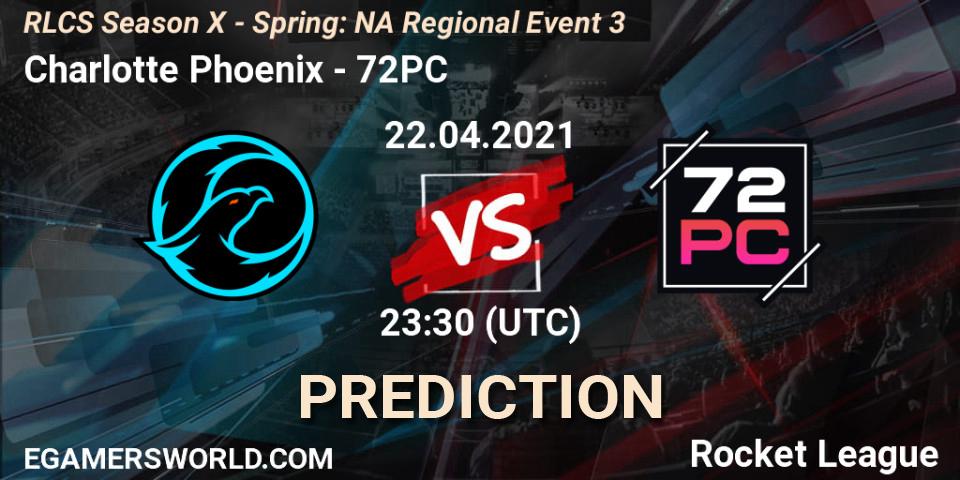 Pronóstico Charlotte Phoenix - 72PC. 22.04.2021 at 23:30, Rocket League, RLCS Season X - Spring: NA Regional Event 3