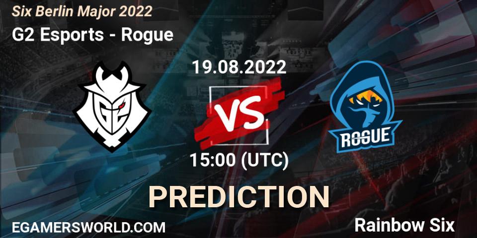 Pronóstico G2 Esports - Rogue. 19.08.2022 at 15:00, Rainbow Six, Six Berlin Major 2022