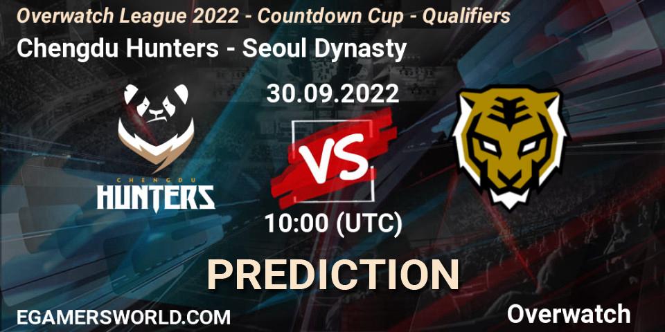 Pronóstico Chengdu Hunters - Seoul Dynasty. 30.09.22, Overwatch, Overwatch League 2022 - Countdown Cup - Qualifiers