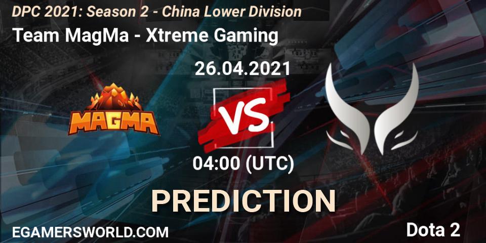 Pronóstico Team MagMa - Xtreme Gaming. 26.04.2021 at 03:56, Dota 2, DPC 2021: Season 2 - China Lower Division