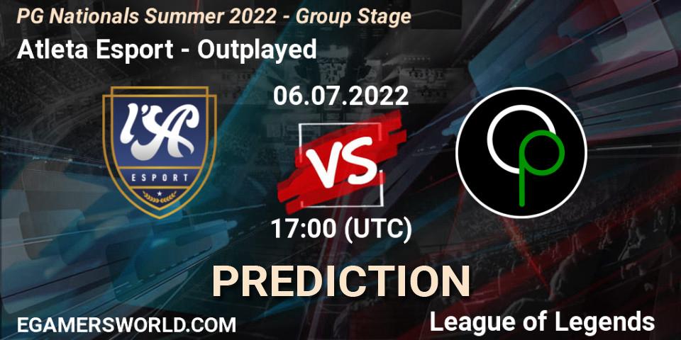 Pronóstico Atleta Esport - Outplayed. 06.07.2022 at 17:00, LoL, PG Nationals Summer 2022 - Group Stage