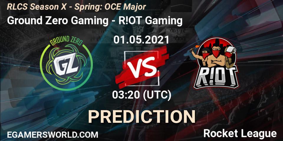 Pronóstico Ground Zero Gaming - R!OT Gaming. 01.05.2021 at 03:10, Rocket League, RLCS Season X - Spring: OCE Major