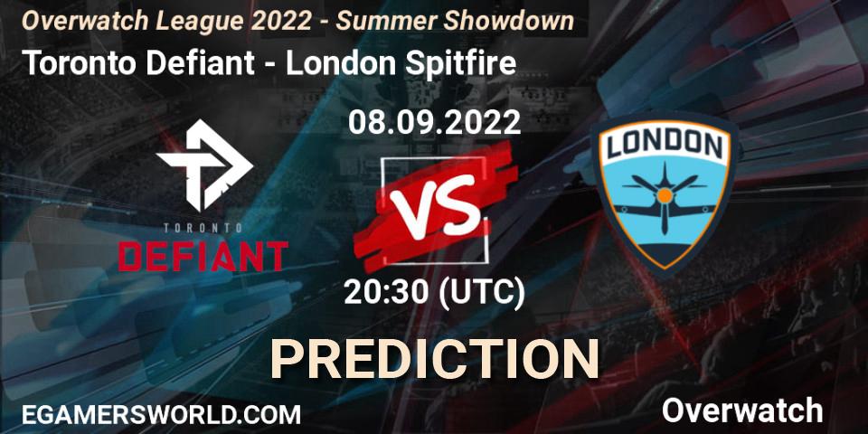 Pronóstico Toronto Defiant - London Spitfire. 08.09.2022 at 20:15, Overwatch, Overwatch League 2022 - Summer Showdown