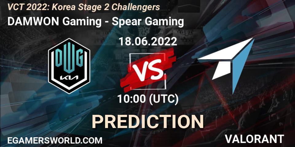 Pronóstico DAMWON Gaming - Spear Gaming. 18.06.2022 at 10:50, VALORANT, VCT 2022: Korea Stage 2 Challengers