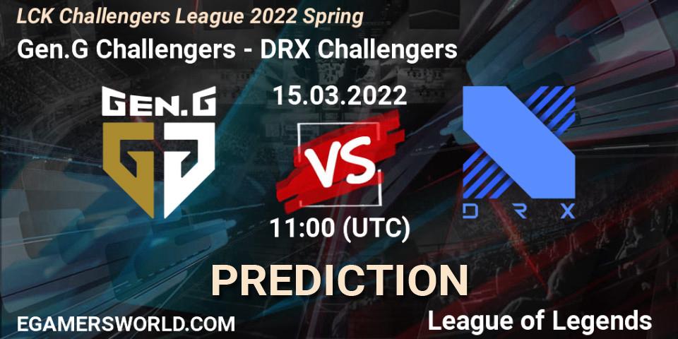 Pronóstico Gen.G Challengers - DRX Challengers. 15.03.2022 at 11:00, LoL, LCK Challengers League 2022 Spring