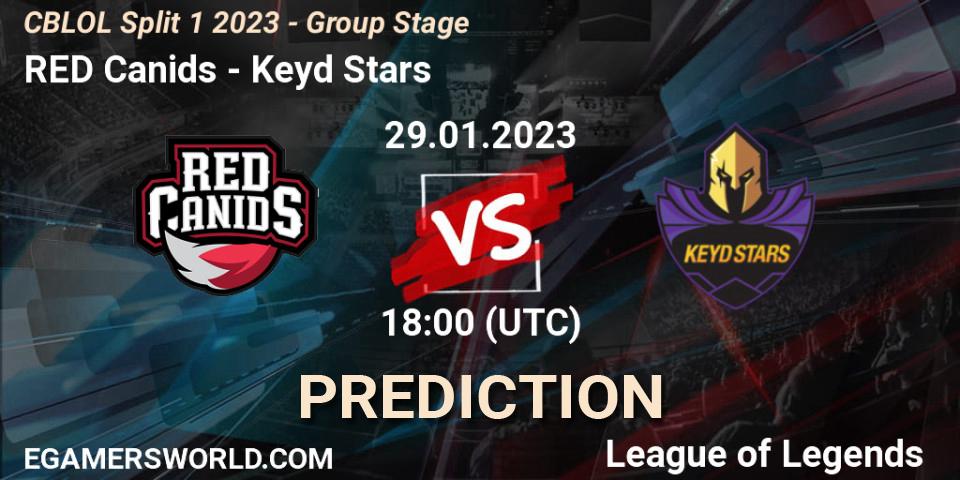 Pronóstico RED Canids - Keyd Stars. 29.01.23, LoL, CBLOL Split 1 2023 - Group Stage