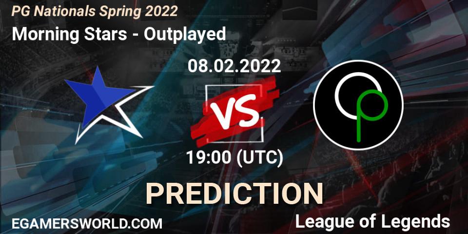 Pronóstico Morning Stars - Outplayed. 08.02.2022 at 19:00, LoL, PG Nationals Spring 2022