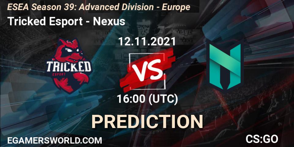 Pronóstico Tricked Esport - Nexus. 12.11.2021 at 16:00, Counter-Strike (CS2), ESEA Season 39: Advanced Division - Europe