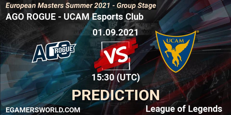 Pronóstico AGO ROGUE - UCAM Esports Club. 01.09.21, LoL, European Masters Summer 2021 - Group Stage
