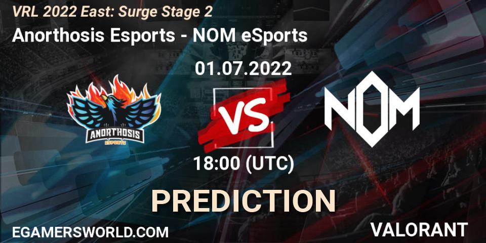 Pronóstico Anorthosis Esports - NOM eSports. 01.07.2022 at 18:00, VALORANT, VRL 2022 East: Surge Stage 2