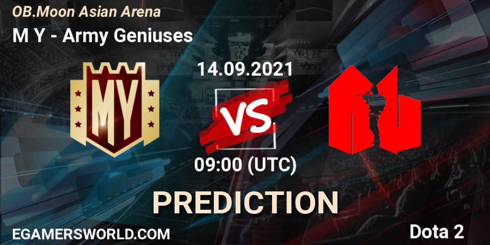 Pronóstico M Y - Army Geniuses. 14.09.2021 at 09:15, Dota 2, OB.Moon Asian Arena