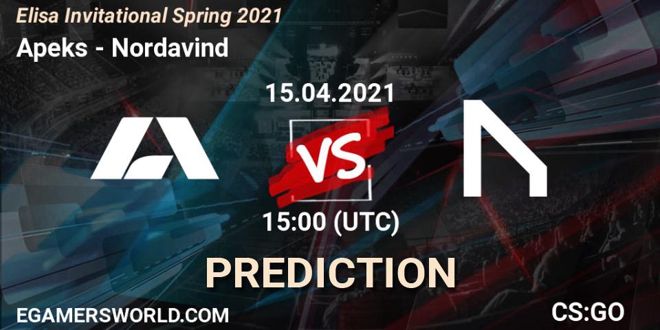 Pronóstico Apeks - Nordavind. 15.04.2021 at 15:00, Counter-Strike (CS2), Elisa Invitational Spring 2021
