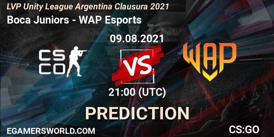 Pronóstico Boca Juniors - WAP Esports. 09.08.2021 at 21:20, Counter-Strike (CS2), LVP Unity League Argentina Clausura 2021
