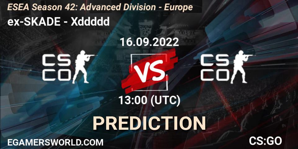 Pronóstico ex-SKADE - Xddddd. 16.09.2022 at 13:00, Counter-Strike (CS2), ESEA Season 42: Advanced Division - Europe
