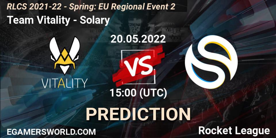 Pronóstico Team Vitality - Solary. 20.05.22, Rocket League, RLCS 2021-22 - Spring: EU Regional Event 2