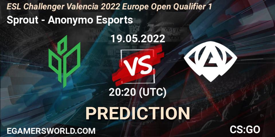 Pronóstico Sprout - Anonymo Esports. 19.05.2022 at 20:20, Counter-Strike (CS2), ESL Challenger Valencia 2022 Europe Open Qualifier 1