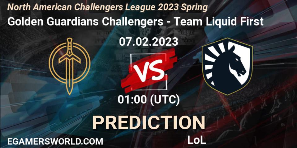 Pronóstico Golden Guardians Challengers - Team Liquid First. 07.02.23, LoL, NACL 2023 Spring - Group Stage