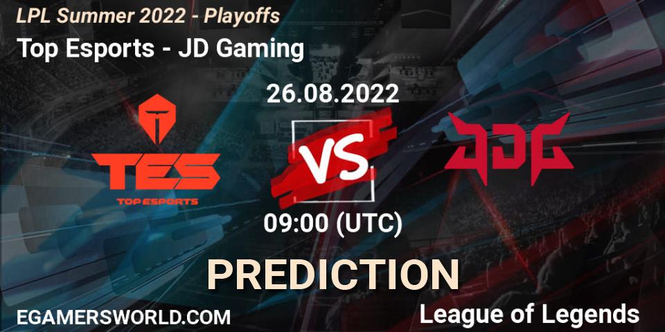 Pronóstico Top Esports - JD Gaming. 26.08.2022 at 09:00, LoL, LPL Summer 2022 - Playoffs