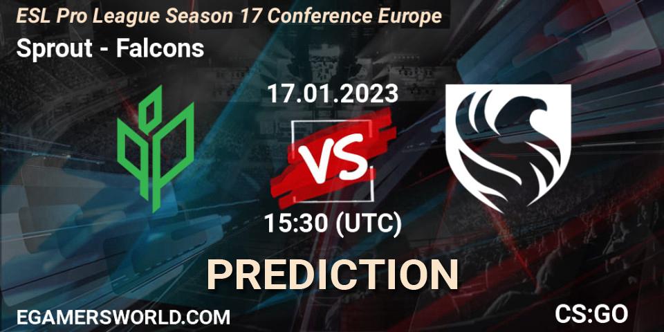 Pronóstico Sprout - Falcons. 17.01.2023 at 15:30, Counter-Strike (CS2), ESL Pro League Season 17 Conference Europe