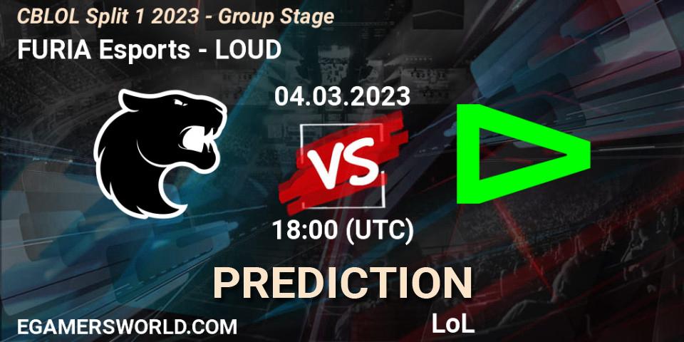 Pronóstico FURIA Esports - LOUD. 04.03.2023 at 19:00, LoL, CBLOL Split 1 2023 - Group Stage