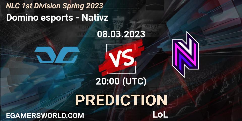Pronóstico Domino esports - Nativz. 14.02.23, LoL, NLC 1st Division Spring 2023
