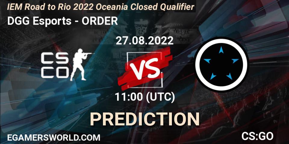 Pronóstico DGG Esports - ORDER. 27.08.22, CS2 (CS:GO), IEM Road to Rio 2022 Oceania Closed Qualifier