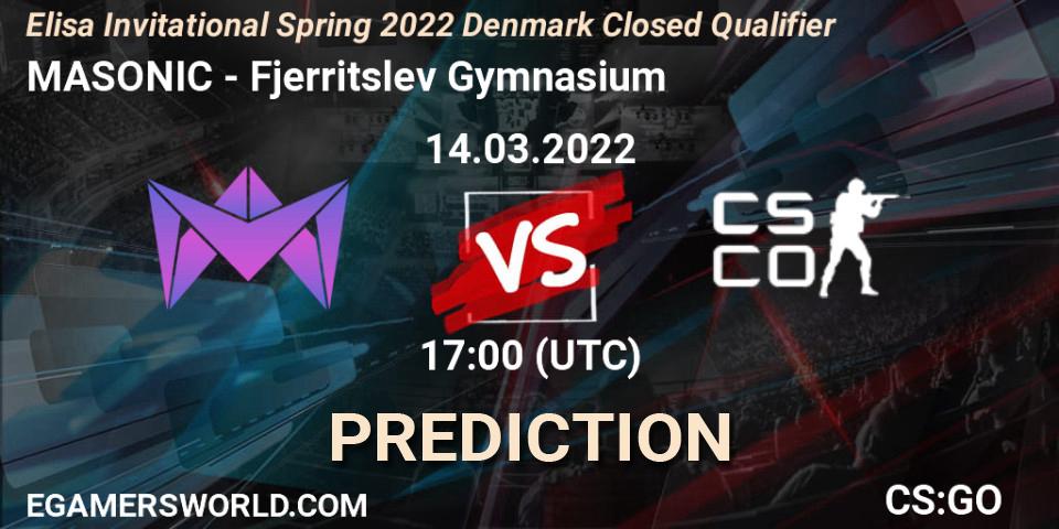 Pronóstico MASONIC - Fjerritslev Gymnasium. 14.03.2022 at 17:05, Counter-Strike (CS2), Elisa Invitational Spring 2022 Denmark Closed Qualifier