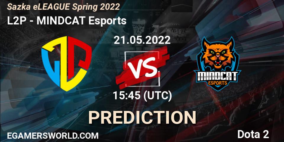 Pronóstico L2P - MINDCAT Esports. 21.05.2022 at 10:21, Dota 2, Sazka eLEAGUE Spring 2022