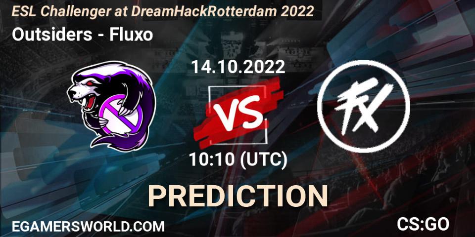 Pronóstico Outsiders - Fluxo. 14.10.2022 at 10:10, Counter-Strike (CS2), ESL Challenger at DreamHack Rotterdam 2022