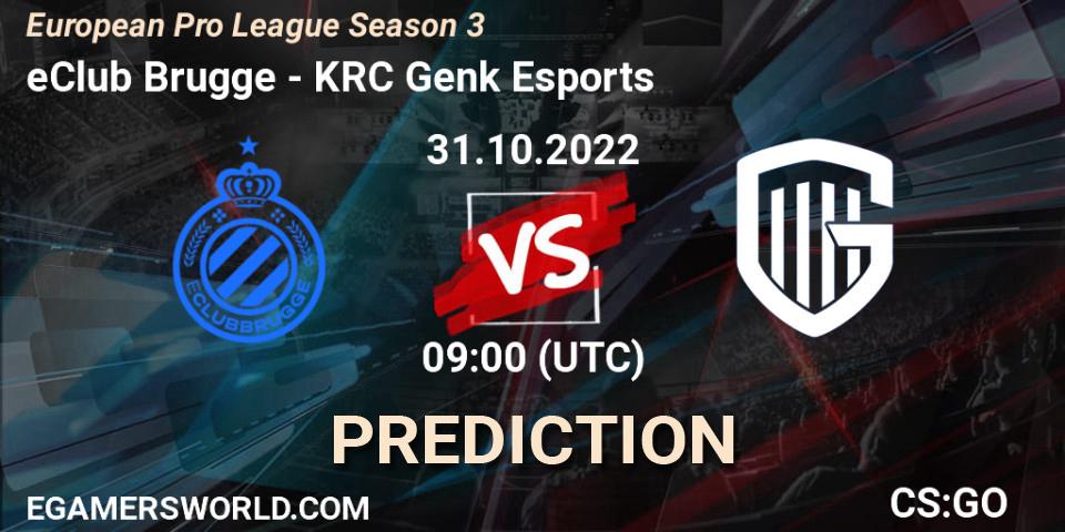 Pronóstico eClub Brugge - KRC Genk Esports. 31.10.2022 at 09:00, Counter-Strike (CS2), European Pro League Season 3