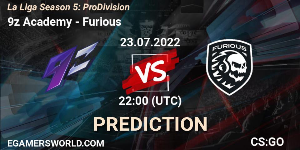 Pronóstico 9z Academy - Furious. 23.07.2022 at 22:10, Counter-Strike (CS2), La Liga Season 5: Pro Division