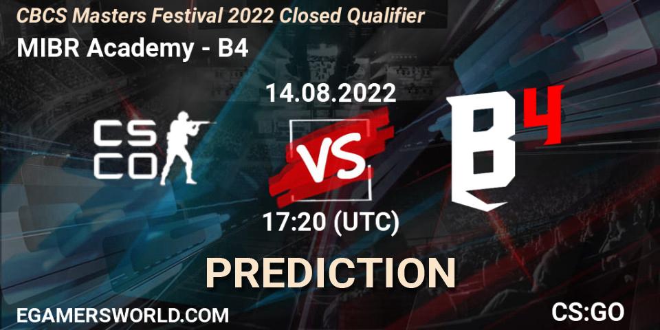 Pronóstico MIBR Academy - B4. 14.08.2022 at 17:20, Counter-Strike (CS2), CBCS Masters Festival 2022 Closed Qualifier