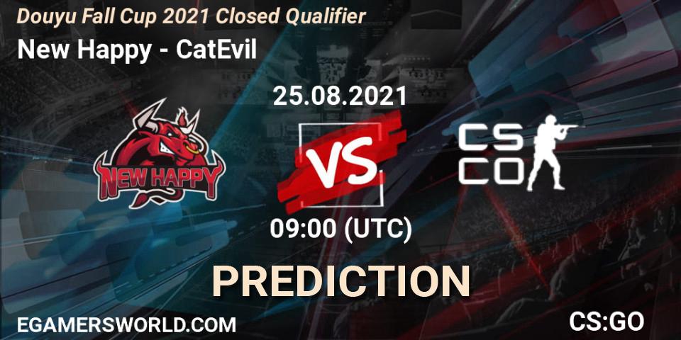 Pronóstico New Happy - CatEvil. 25.08.2021 at 09:10, Counter-Strike (CS2), Douyu Fall Cup 2021 Closed Qualifier