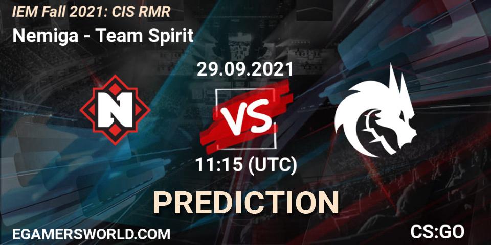 Pronóstico Nemiga - Team Spirit. 29.09.2021 at 11:15, Counter-Strike (CS2), IEM Fall 2021: CIS RMR