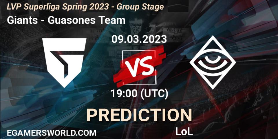 Pronóstico Giants - Guasones Team. 09.03.2023 at 19:00, LoL, LVP Superliga Spring 2023 - Group Stage