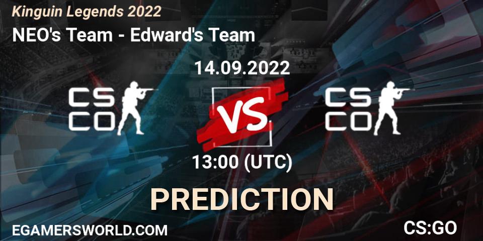 Pronóstico NEO's Team - Edward's Team. 14.09.2022 at 13:00, Counter-Strike (CS2), Kinguin Legends 2022