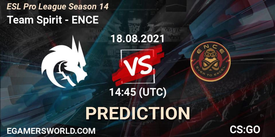 Pronóstico Team Spirit - ENCE. 18.08.2021 at 14:45, Counter-Strike (CS2), ESL Pro League Season 14