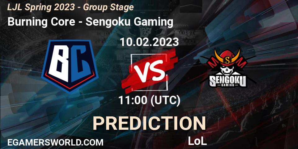 Pronóstico Burning Core - Sengoku Gaming. 10.02.23, LoL, LJL Spring 2023 - Group Stage