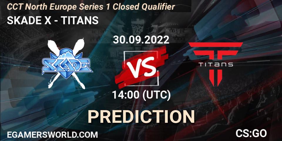 Pronóstico SKADE X - TITANS. 30.09.2022 at 14:00, Counter-Strike (CS2), CCT North Europe Series 1 Closed Qualifier