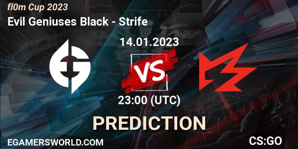 Pronóstico Evil Geniuses Black - Strife. 14.01.23, CS2 (CS:GO), fl0m Cup 2023