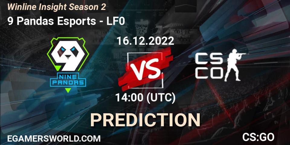 Pronóstico 9 Pandas Esports - LF0. 16.12.2022 at 14:00, Counter-Strike (CS2), Winline Insight Season 2