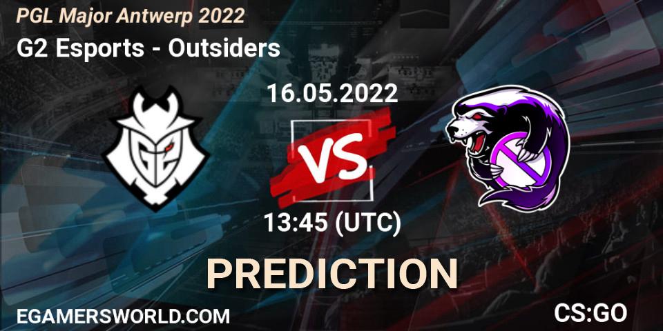 Pronóstico G2 Esports - Outsiders. 16.05.2022 at 14:35, Counter-Strike (CS2), PGL Major Antwerp 2022