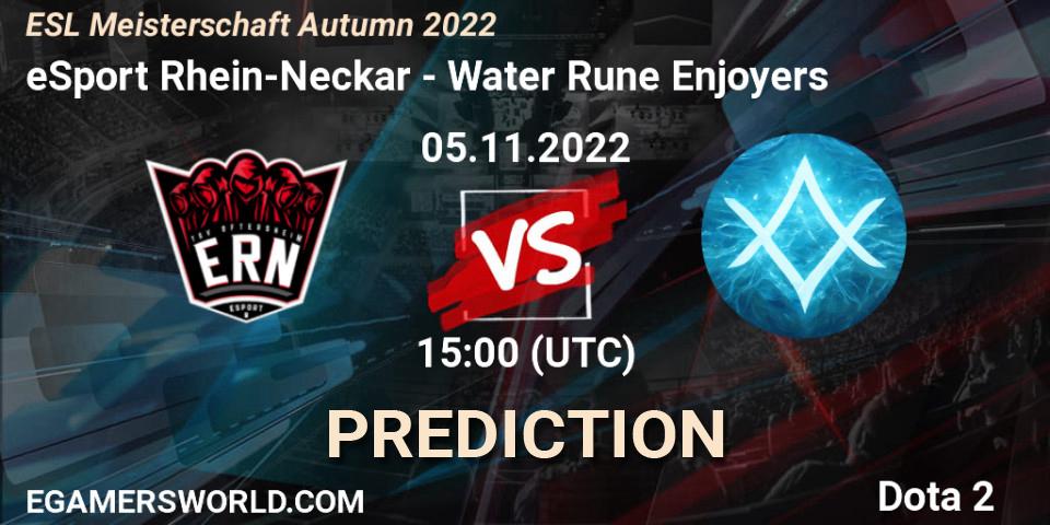 Pronóstico eSport Rhein-Neckar - Water Rune Enjoyers. 05.11.2022 at 14:02, Dota 2, ESL Meisterschaft Autumn 2022
