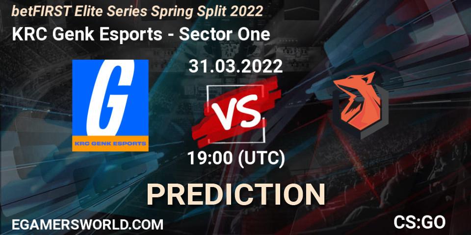 Pronóstico KRC Genk Esports - Sector One. 31.03.2022 at 19:30, Counter-Strike (CS2), Elite Series 2022: Spring Split