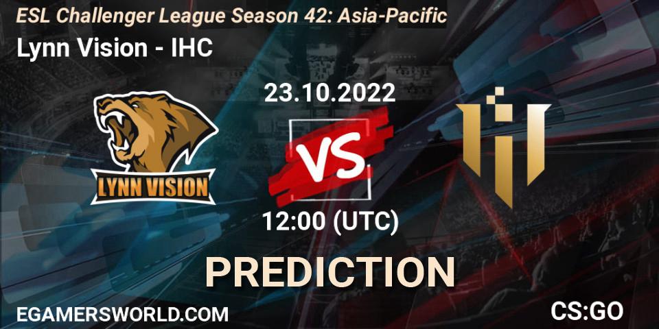 Pronóstico Lynn Vision - IHC. 23.10.2022 at 12:00, Counter-Strike (CS2), ESL Challenger League Season 42: Asia-Pacific