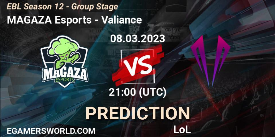 Pronóstico MAGAZA Esports - Valiance. 08.03.23, LoL, EBL Season 12 - Group Stage
