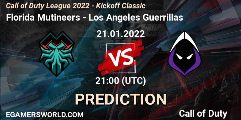 Pronóstico Florida Mutineers - Los Angeles Guerrillas. 21.01.22, Call of Duty, Call of Duty League 2022 - Kickoff Classic